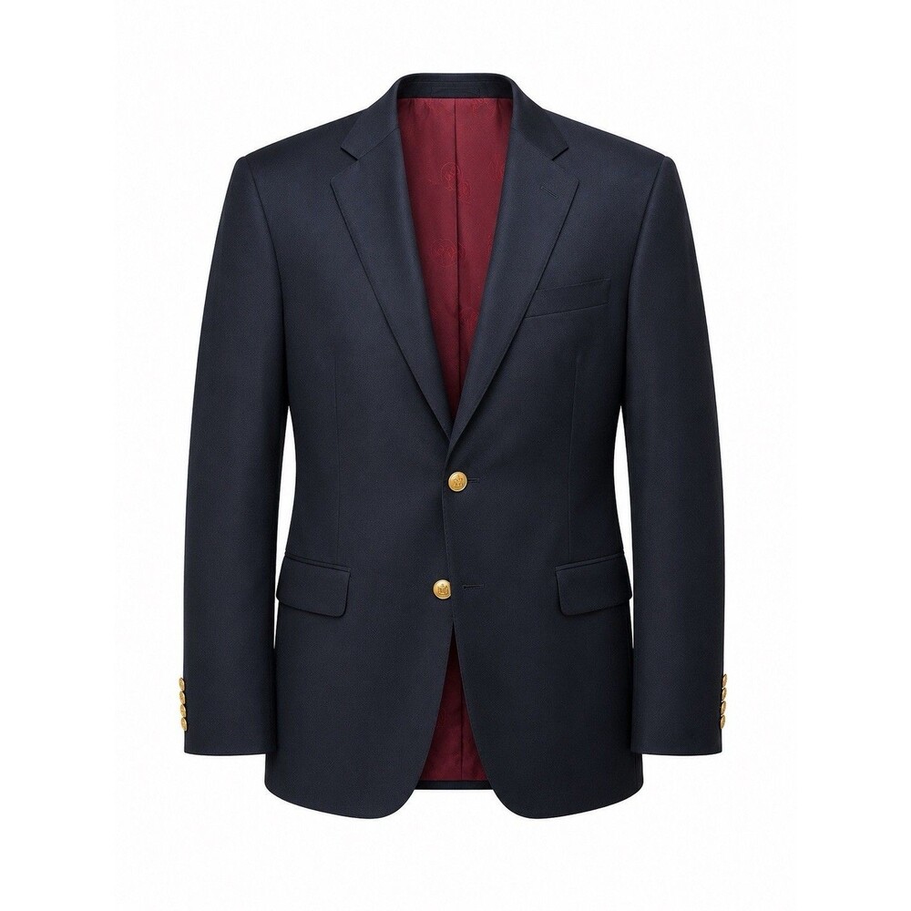 Hart Schaffner Marx 44R Navy Blazer VBC Super 150’s Wool Brass Button Coat